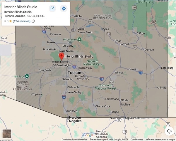 Service Map for Interior Blinds Studio.
